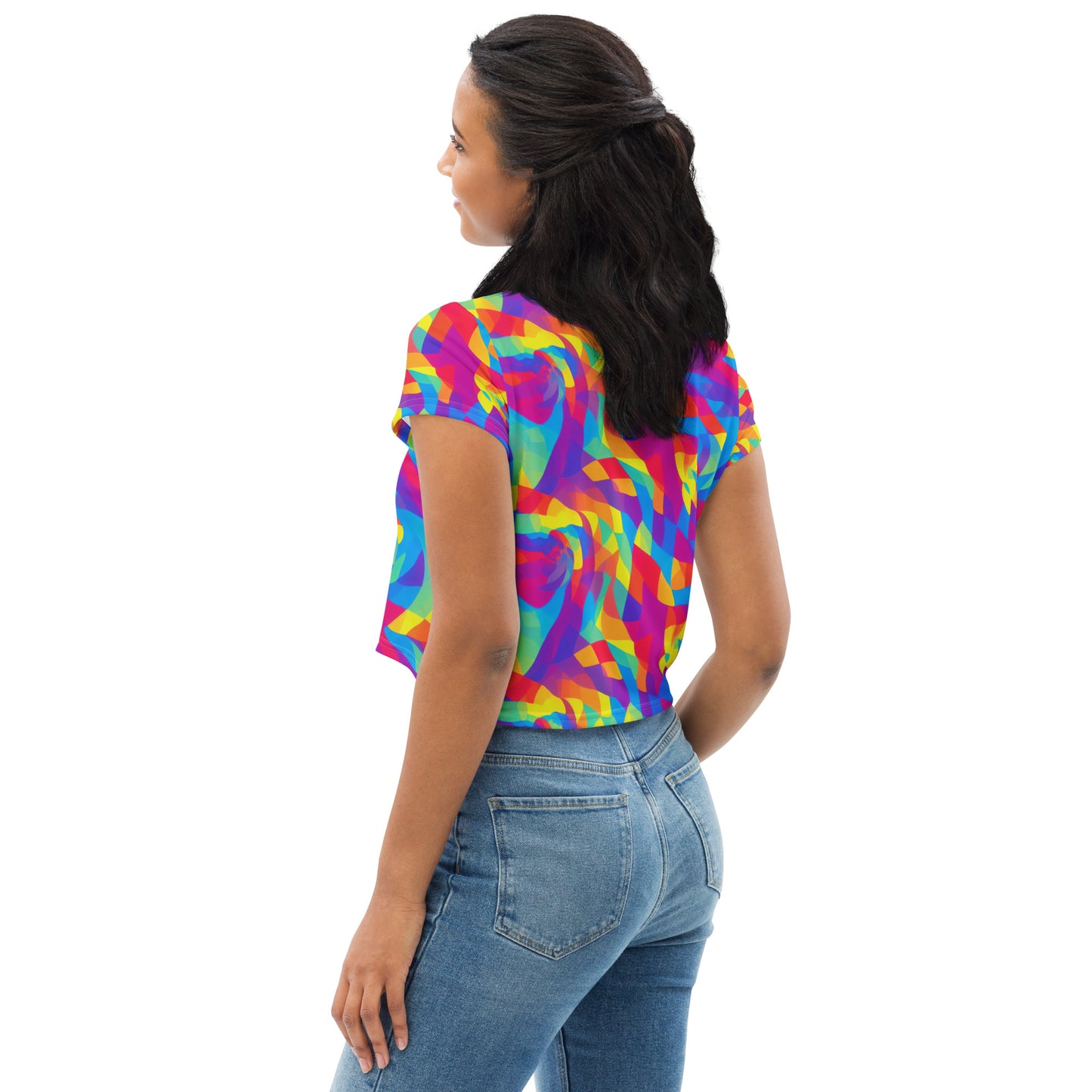 Cyber Rainbow Crop Tee